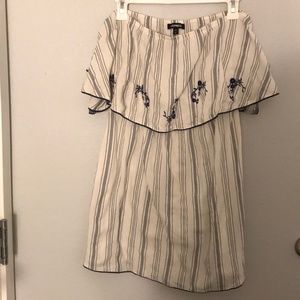 White Grey Navy Medium Express Dress Sleeveless